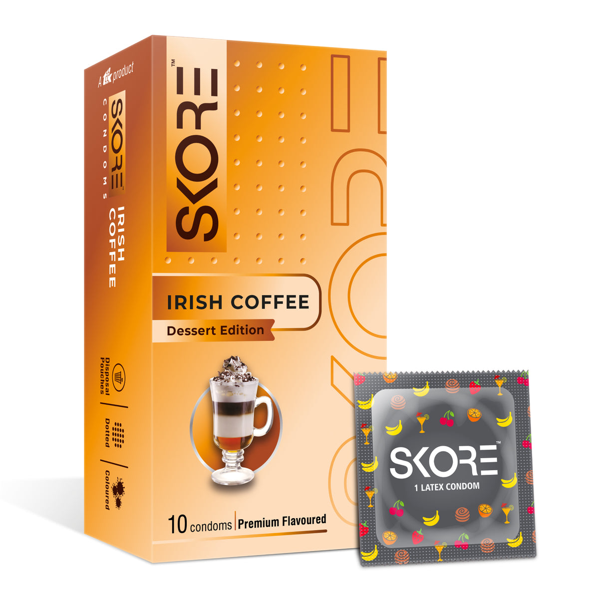 Skore irish coffee flavoured dessert edition condoms Skore irish coffee flavoured dessert edition condoms
