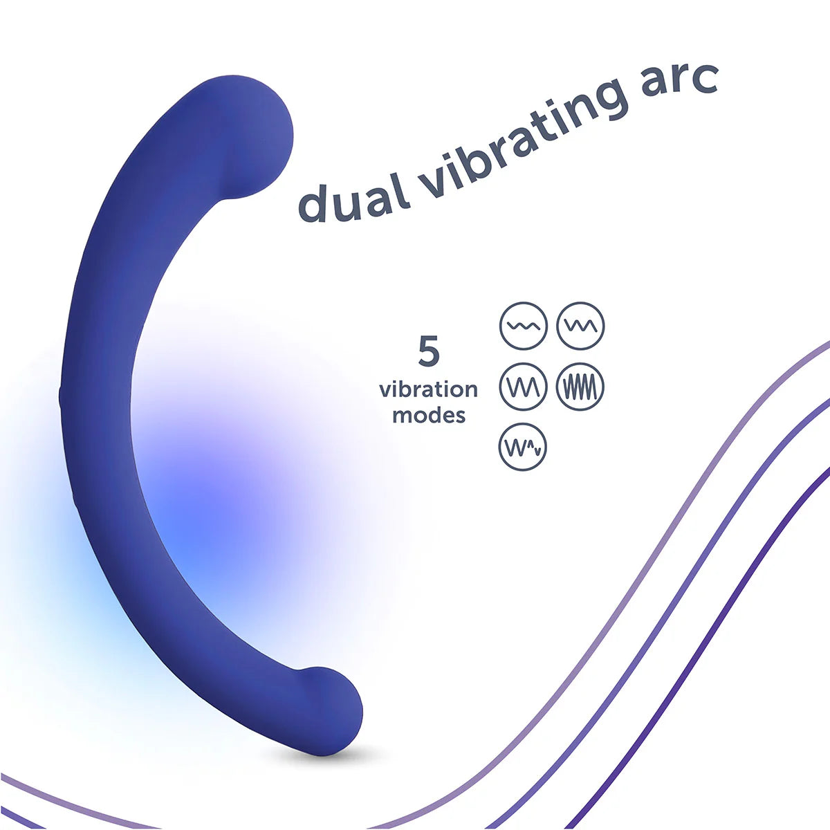 Dual Vibrating arc Massager with 5 Vibrating Modes