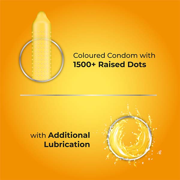 Pinacolada coloured 1500+ Dotted Condom Pinacolada coloured 1500+ Dotted Condom