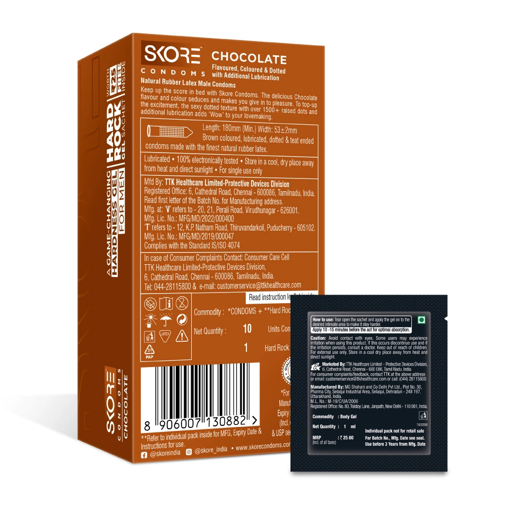Skore Chocolate Flavour Condoms Skore Chocolate Flavour Condoms