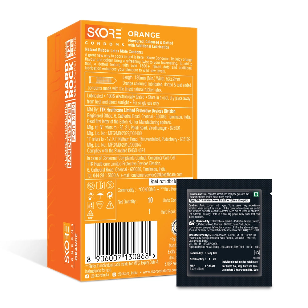 Skore Orange Flavour Condoms
