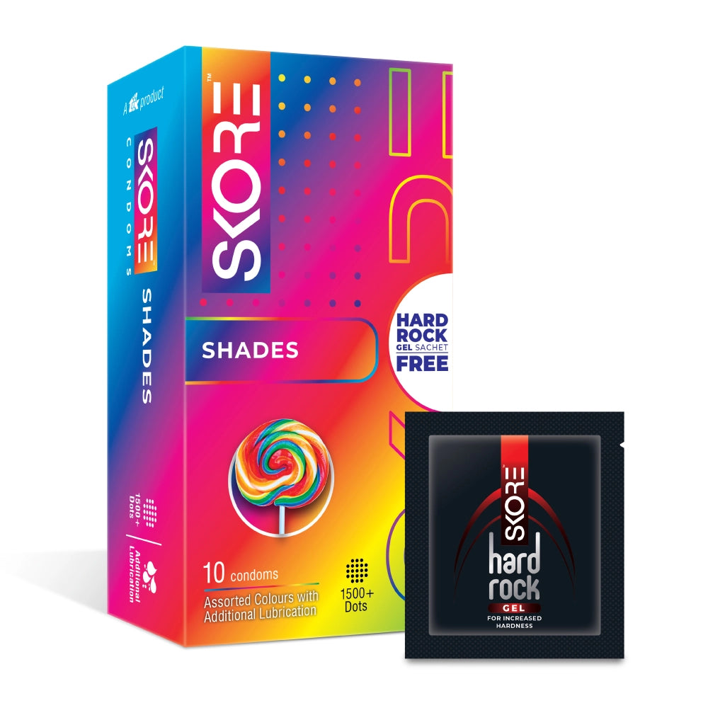 Skore Shades Condoms & Hard Rock Gel Sachet