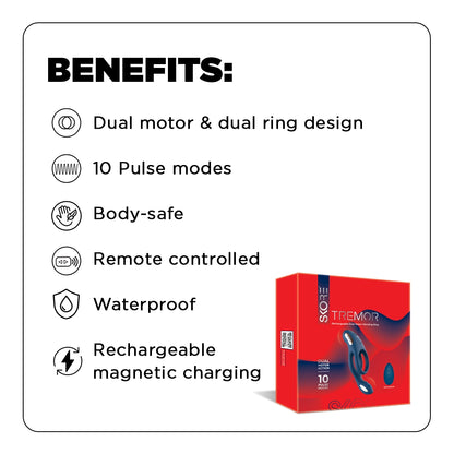 Skore TREMOR – Dual Motor Vibrating Ring with Ball Strap