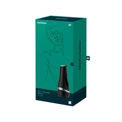 Satisfyer black & silver massager for men Lovedepot