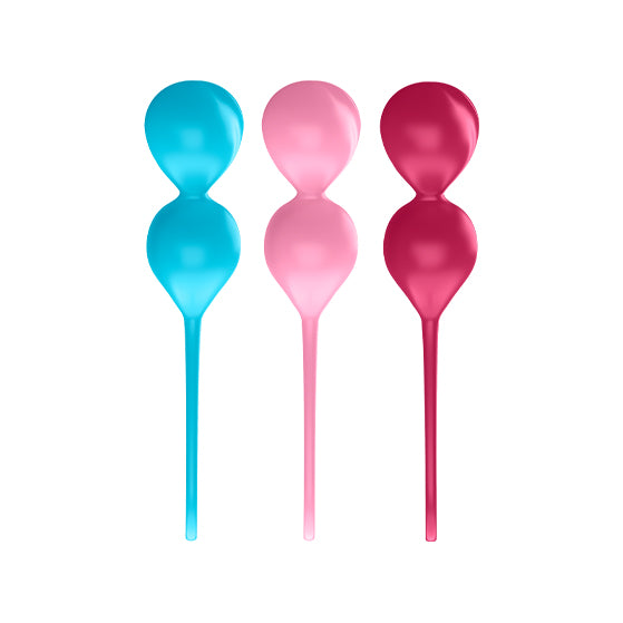 V Power Kegel Balls Set of 3 Turquoise/Red/Pink
