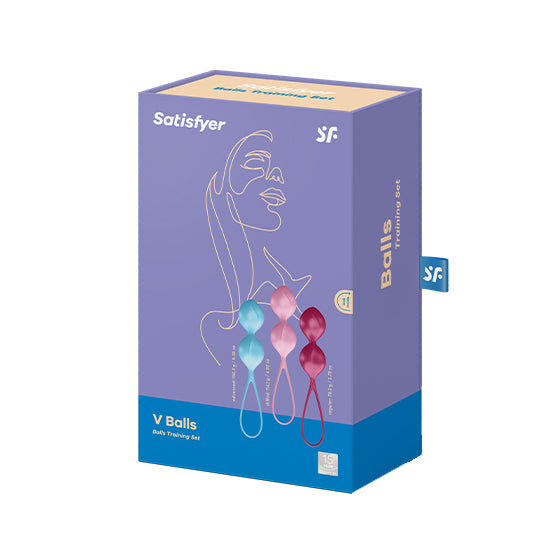Satisfyer V Power Balls Set of 3 Turquoise/Red/Pink