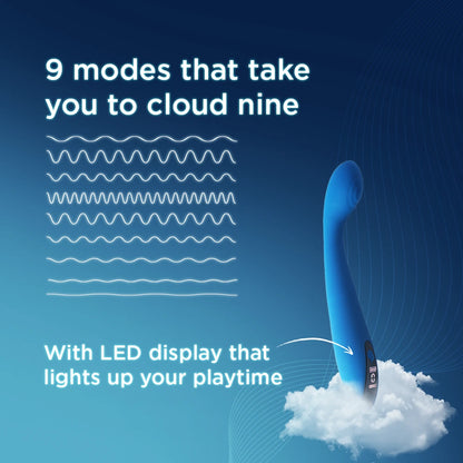 Skore VibHer vibrator with 9 vibration pulse modes and LED display – blue G-spot massager